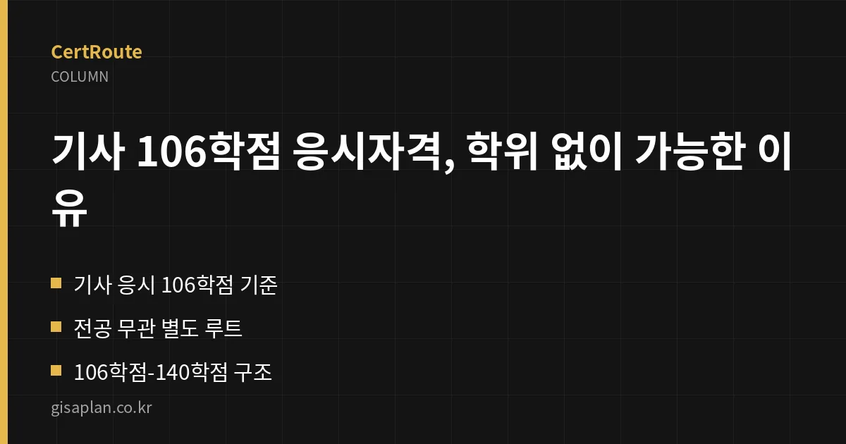 기사 106학점 응시자격, 학위 없이 가능한 이유 핵심 정리