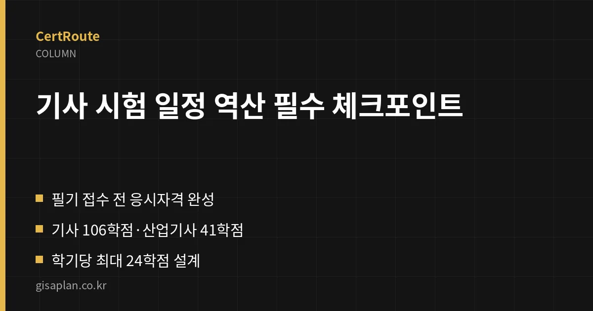 기사 시험 일정 역산 필수 체크포인트 핵심 정리