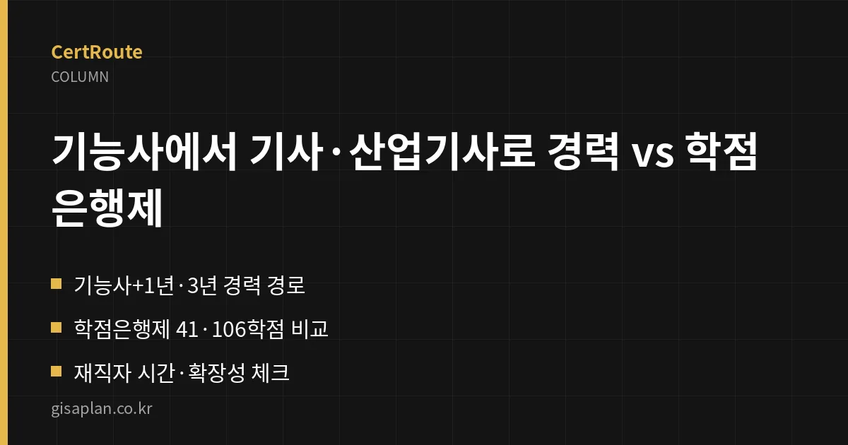 기능사에서 기사·산업기사로 경력 vs 학점은행제 핵심 정리